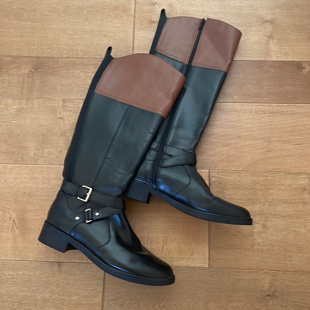 Bandolino Black and Brown Tall Riding Boots